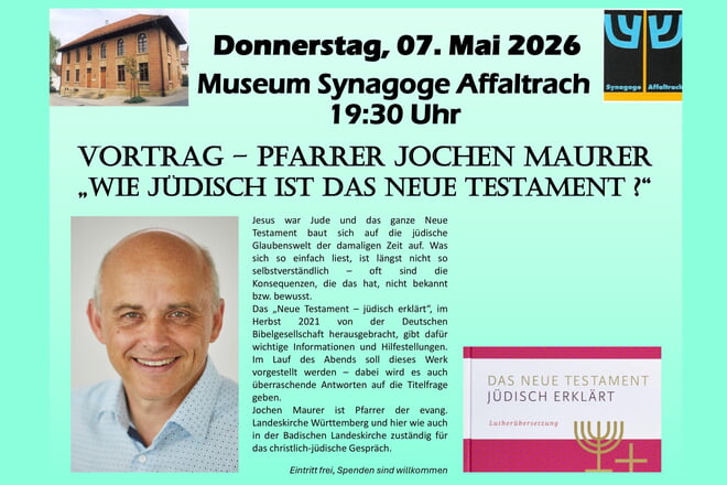 Vortrag &ldquo;Wie j&uuml;disch ist das Neue Testament?&ldquo;